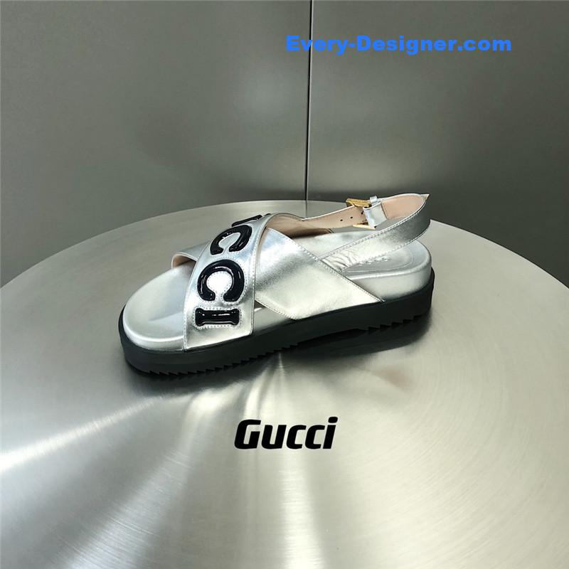 Gvc*1 letter logo platform slippers sandals