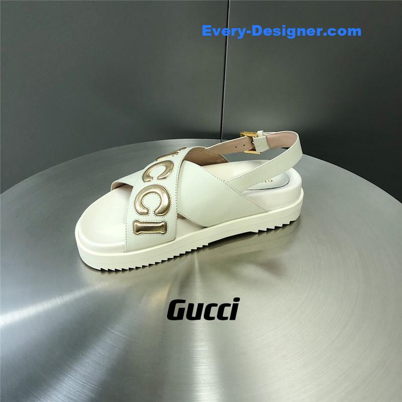 Gvc*1 letter logo platform slippers sandals