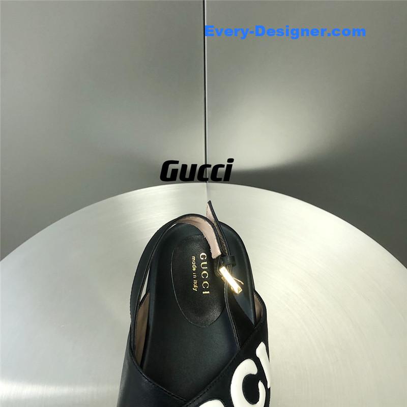 Gvc*1 letter logo platform slippers sandals