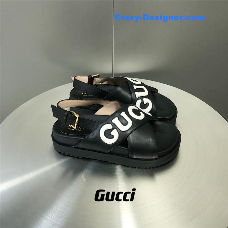Gvc*1 letter logo platform slippers sandals