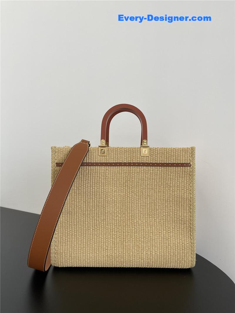 F**di sunshine straw shopping bag