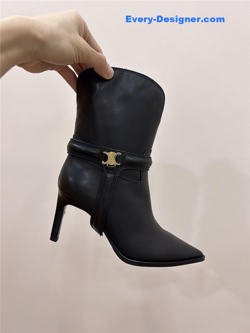 Ce1i*e leather high heel boots