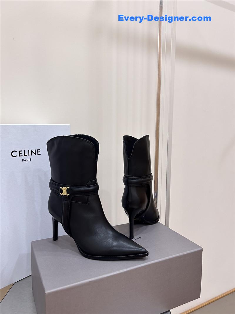 Ce1i*e leather high heel boots
