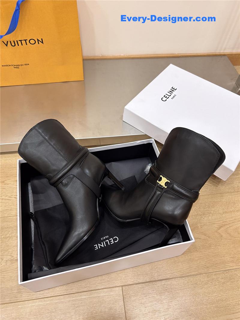 Ce1i*e leather high heel boots