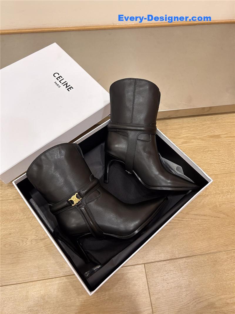Ce1i*e leather high heel boots
