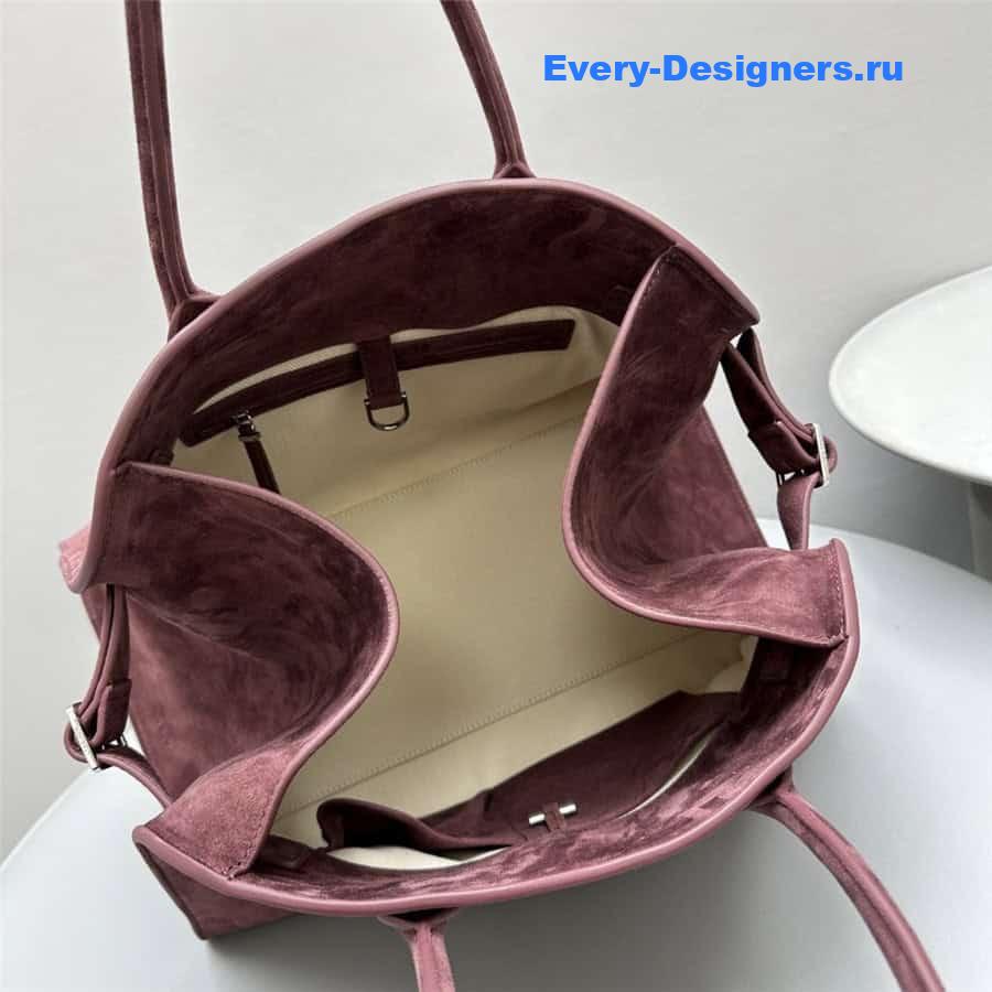 The R0w margaux 15 suede bag in burgundy