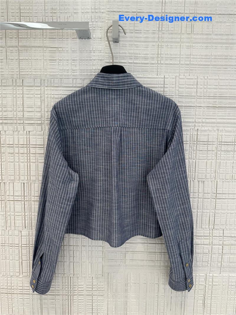 Ce1i*e cotton denim striped shirt