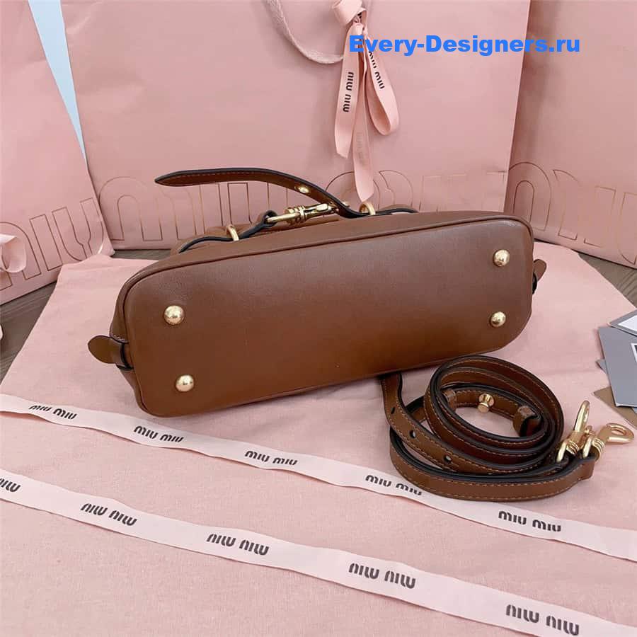Miu Miu Aventure Nappa Leather Bag in Brown