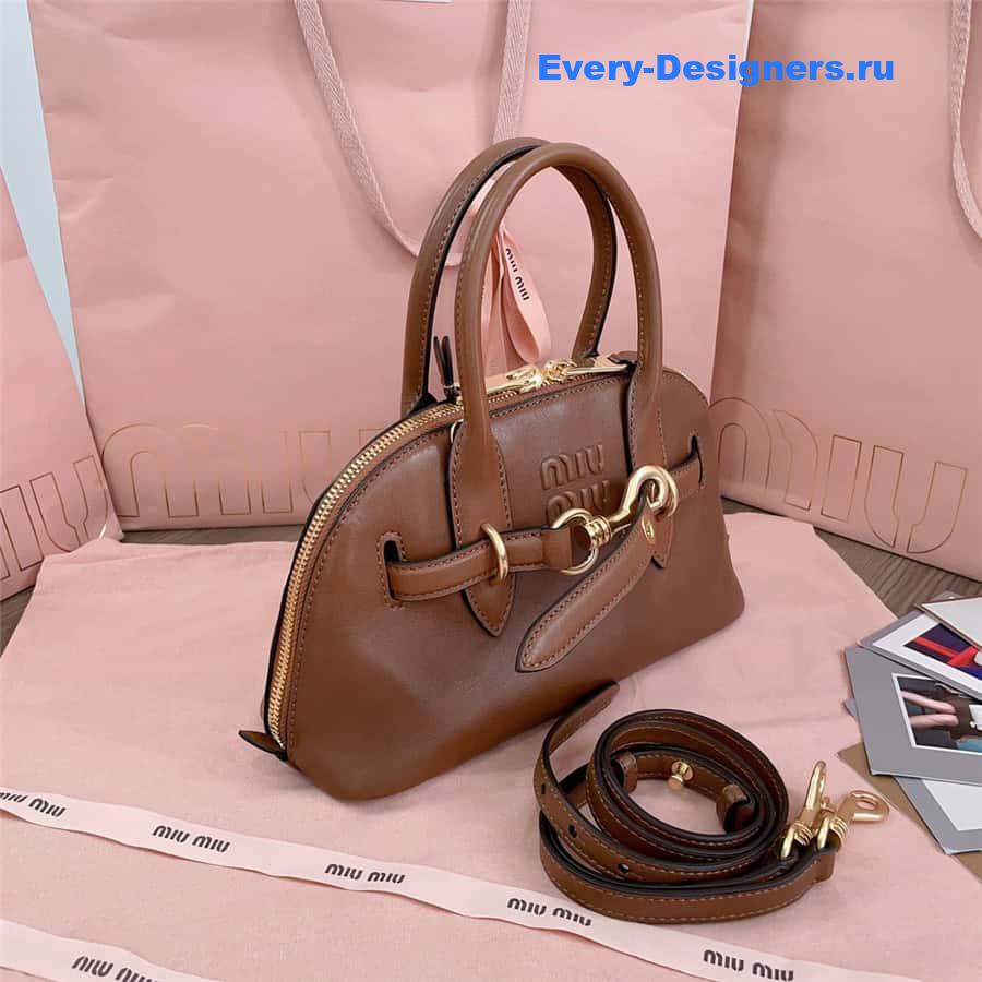 Miu Miu Aventure Nappa Leather Bag in Brown