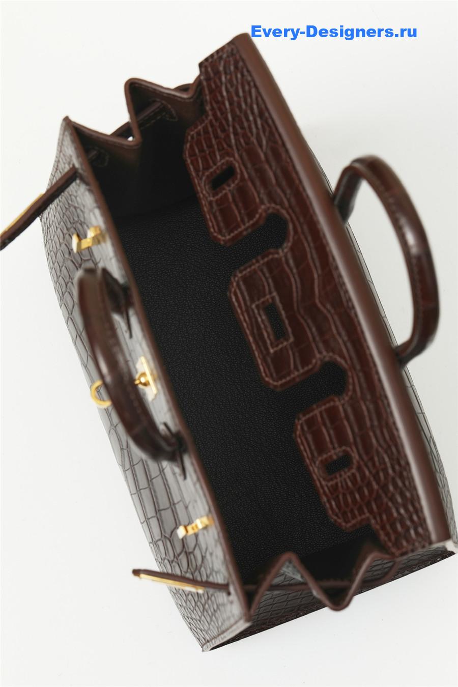 H**me5 birkin kelly 20 alligator bag brown