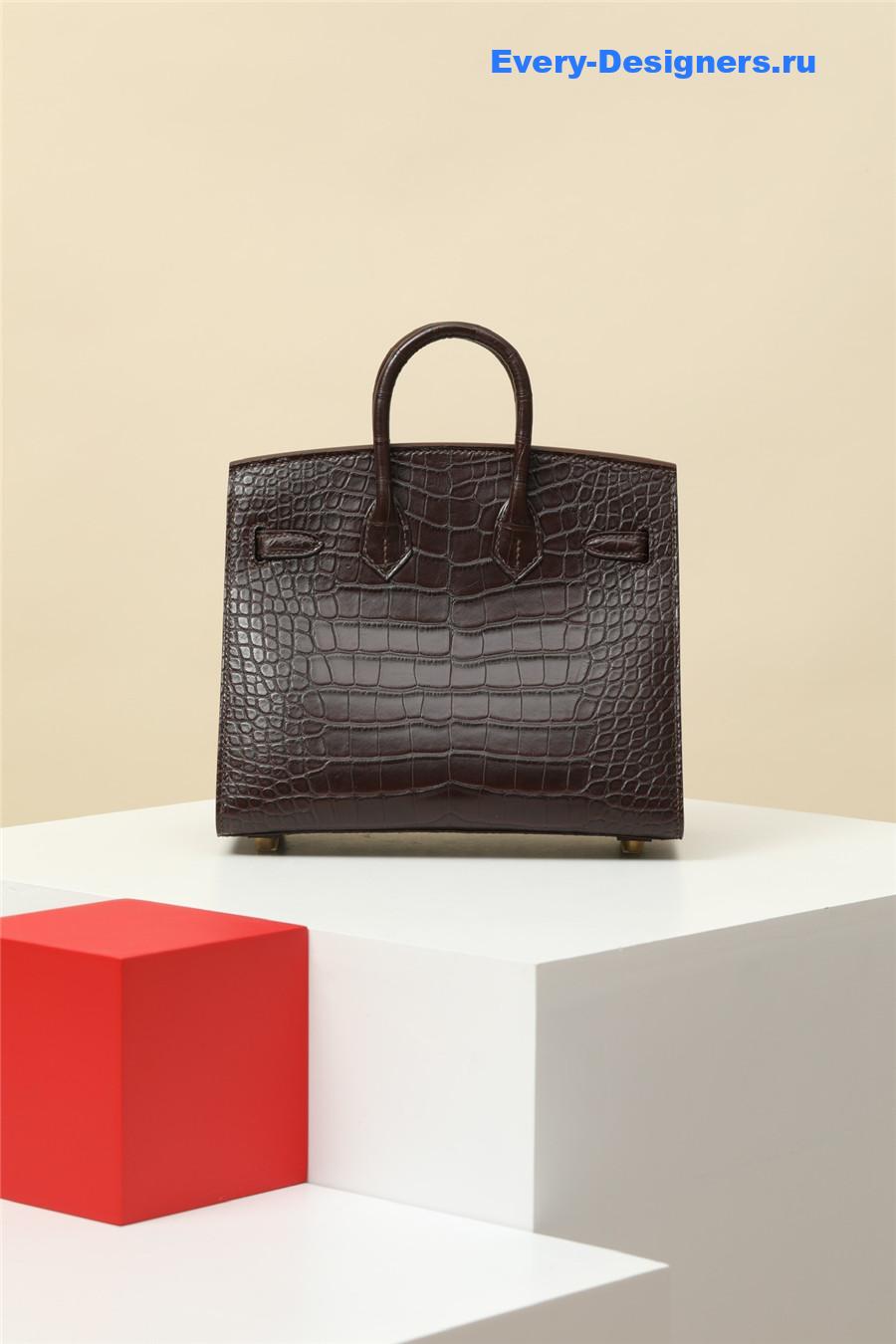 H**me5 birkin kelly 20 alligator bag brown