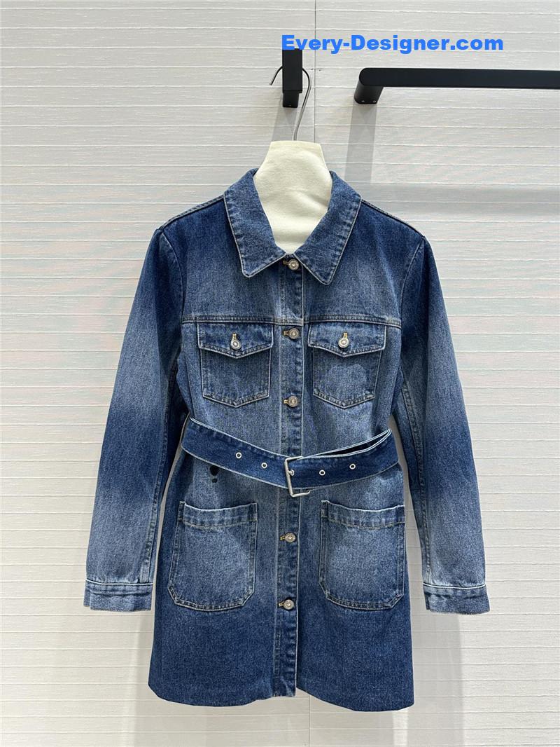 D10r gradient washed denim jacket dress