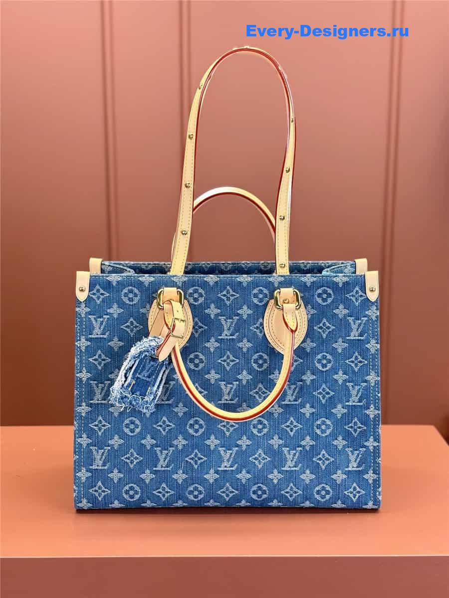 l0vis Vvtt0n lv on the go mm denim bag