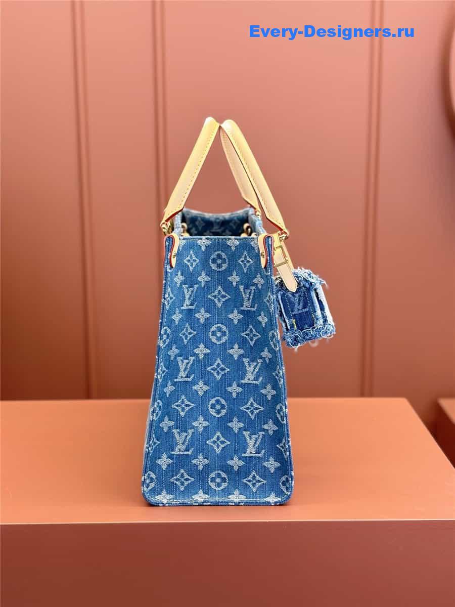 l0vis Vvtt0n lv on the go mm denim bag