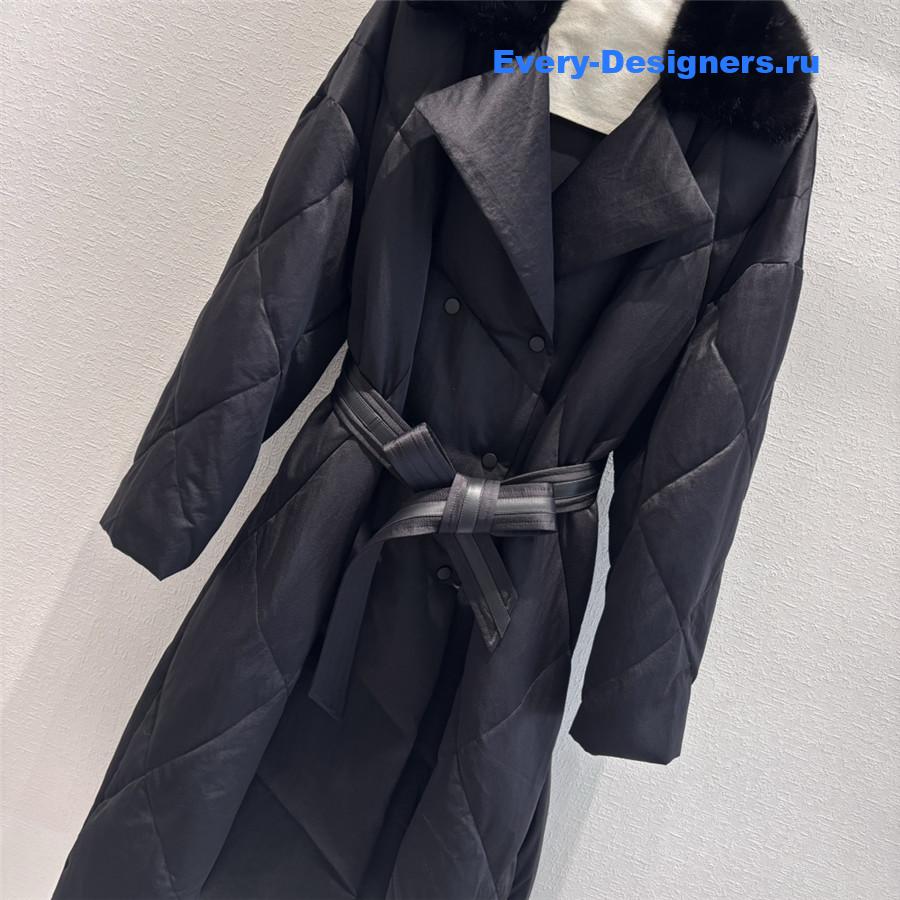 Vanitoo Mink Fur Collar Long Down Jacket