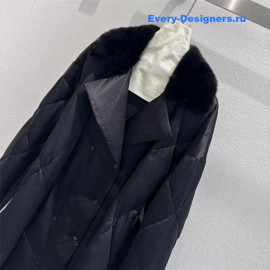 Vanitoo Mink Fur Collar Long Down Jacket