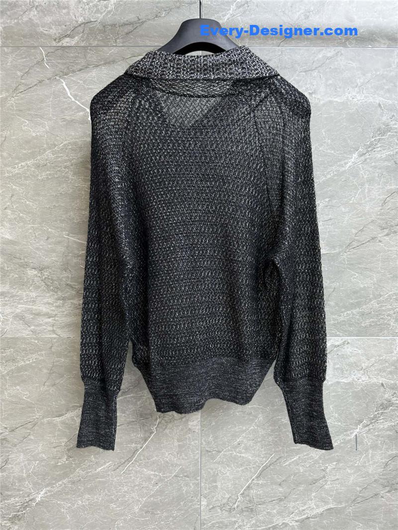 D10r pussy-bow knit top