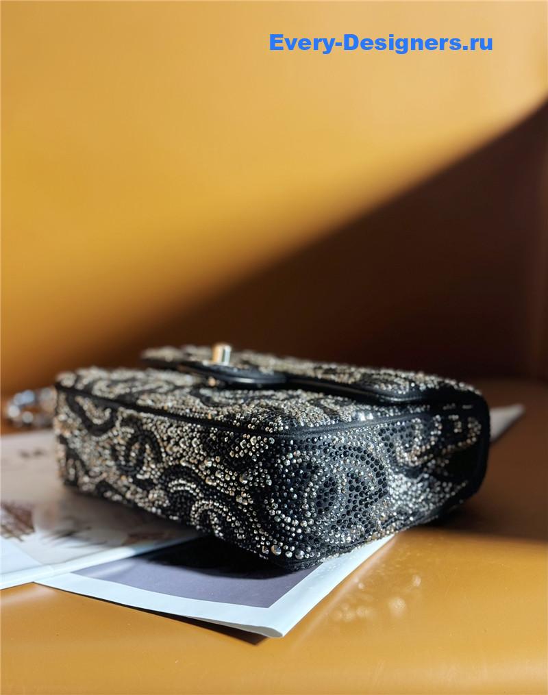 Ch**el pearl cf rhinestone flap bag