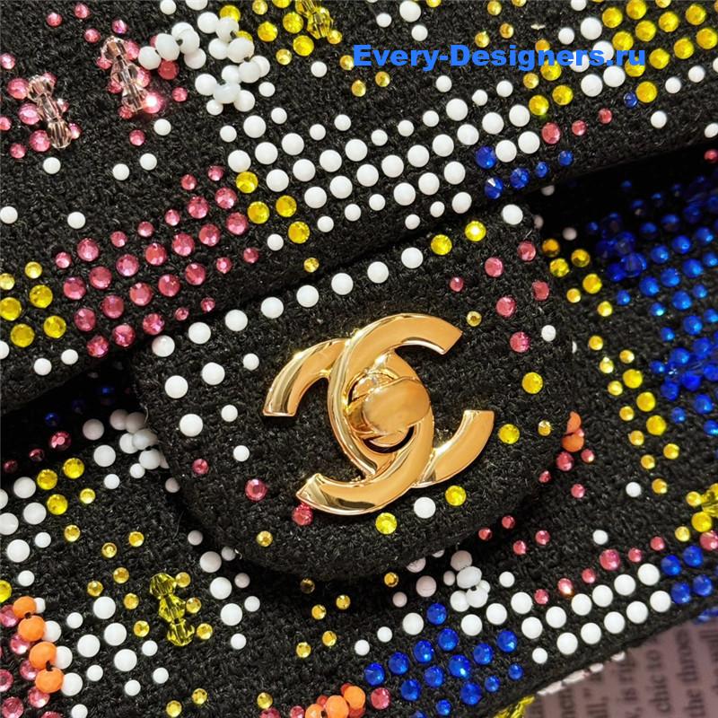 Ch**el limited edition embroidered twill cf bag