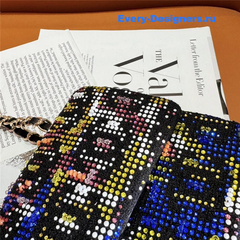 Ch**el limited edition embroidered twill cf bag