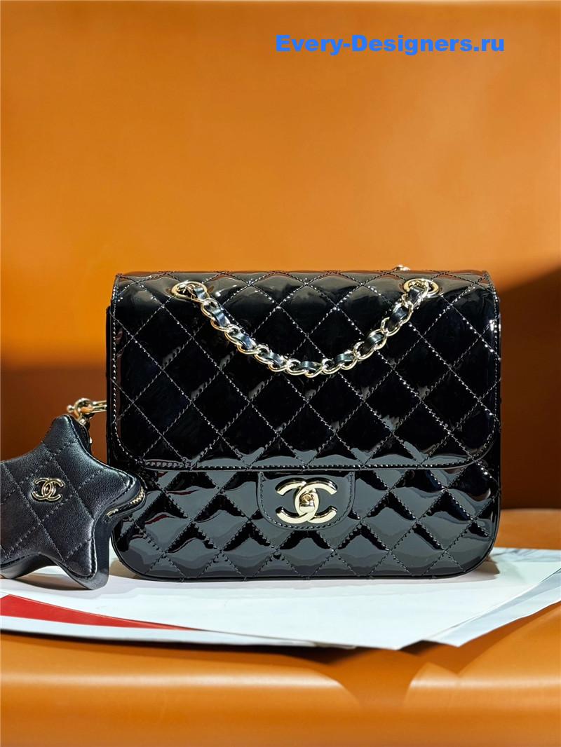 Ch**el patent leather cf star bag