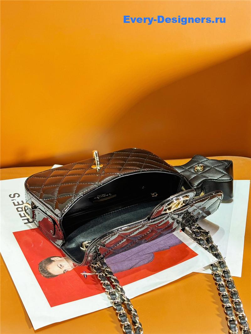 Ch**el patent leather cf star bag