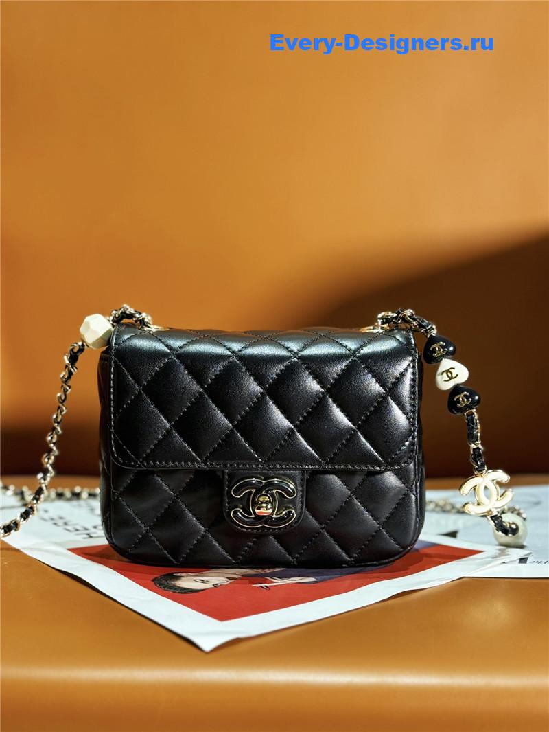 Ch**el love Ch**el logo flap bag