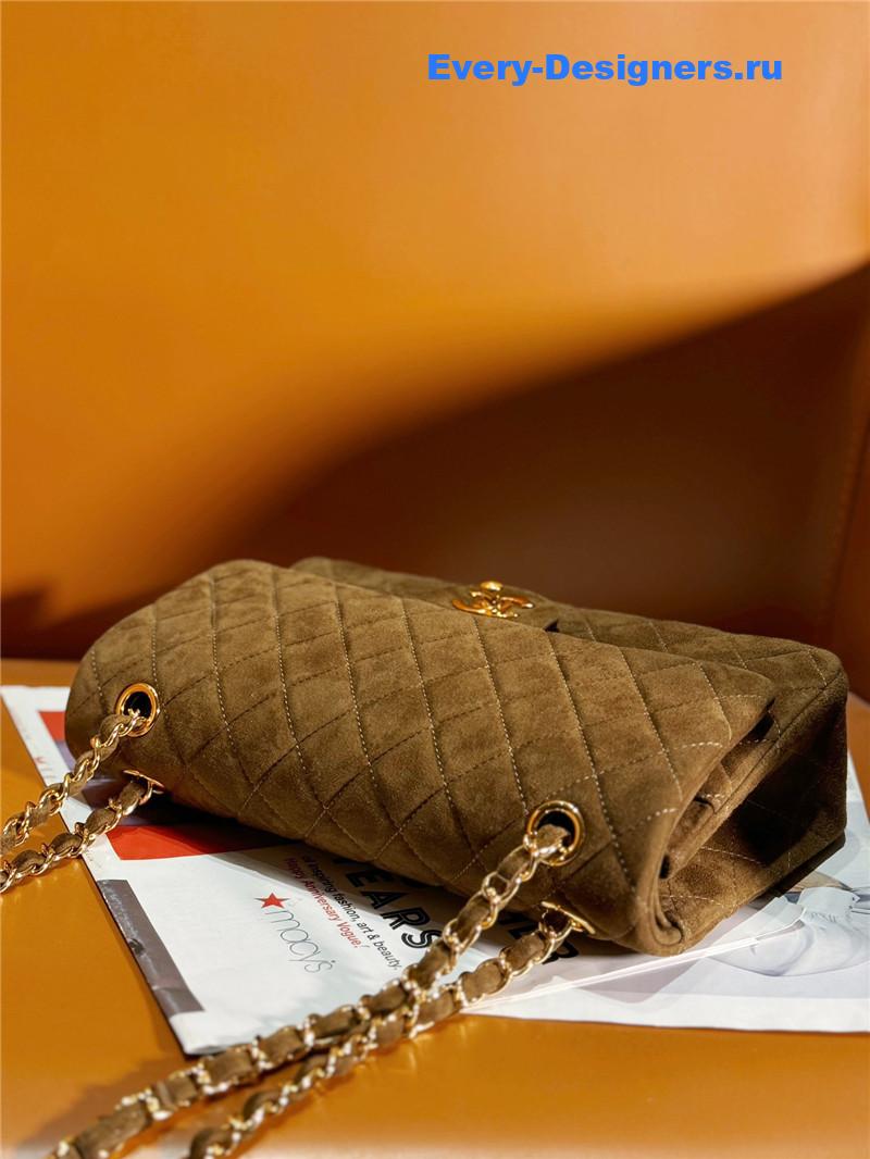 Ch**el brown suede cf flap bag