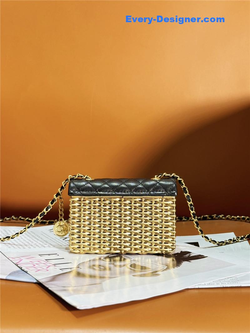 Ch**el metallic woven cf bag small