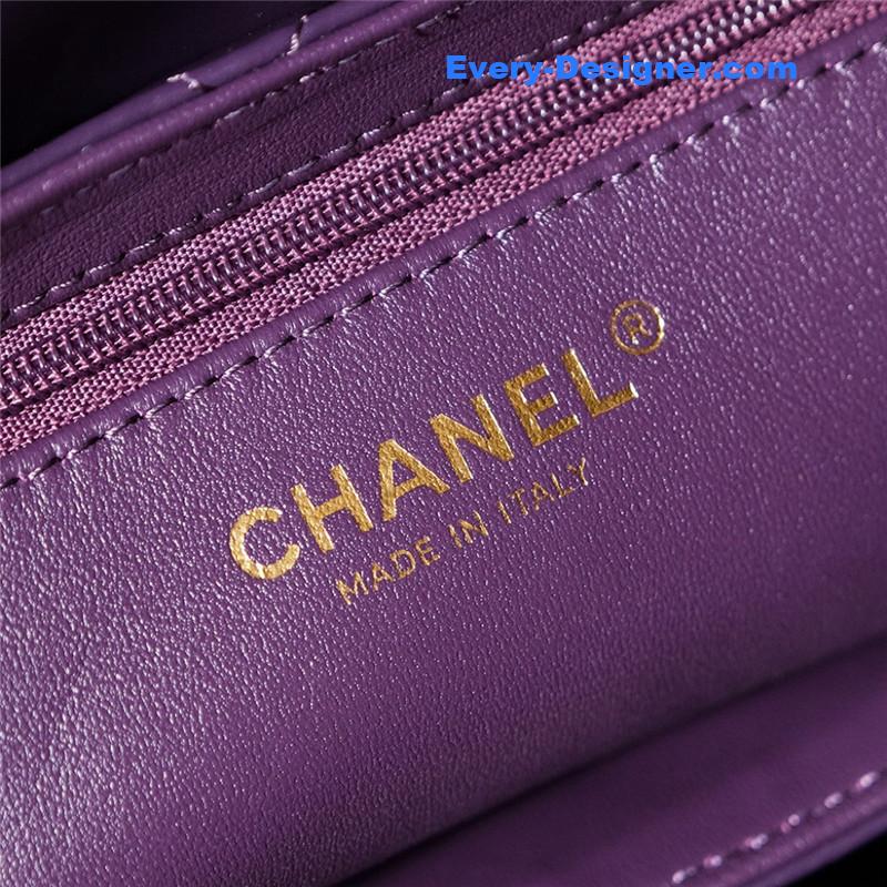 Ch**el purple nano kelly shopper bag