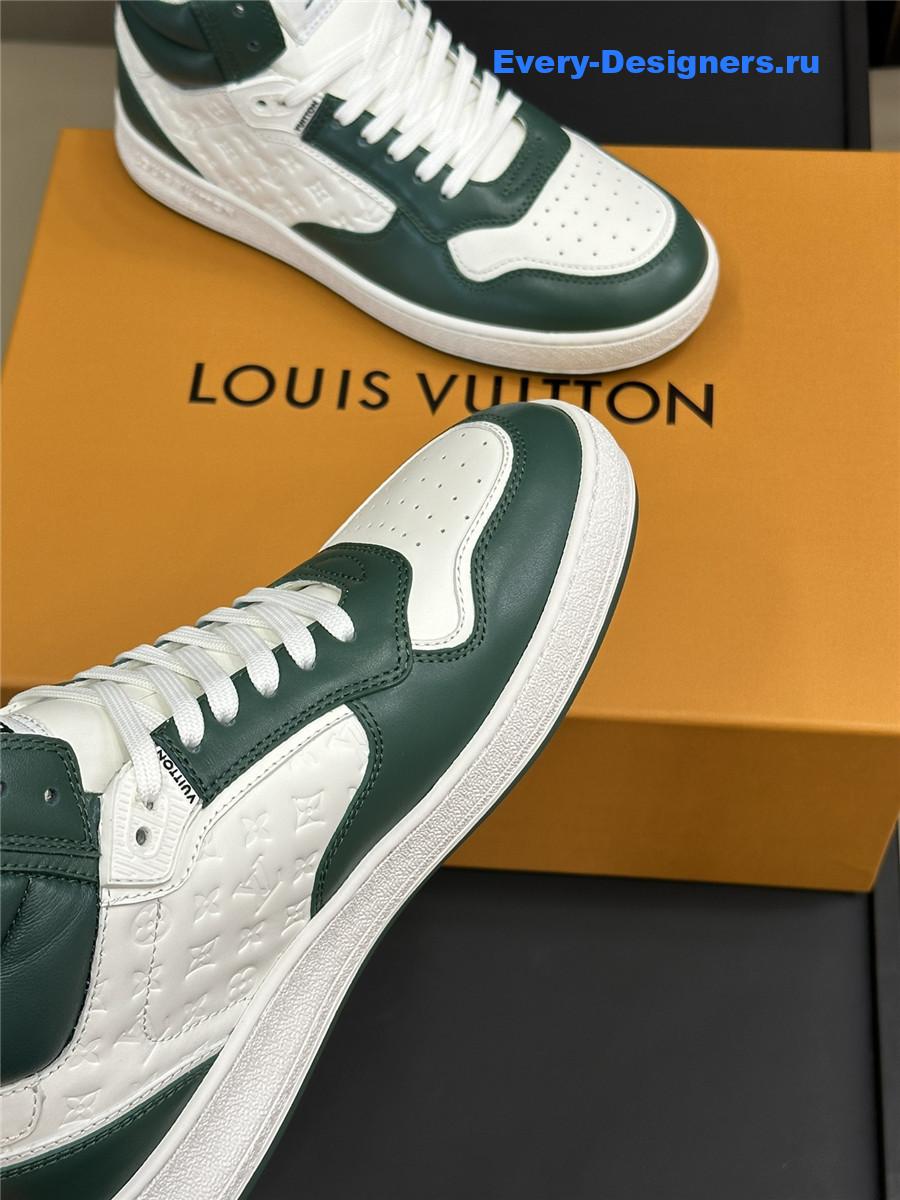 l0vis Vvtt0n lv white green stadium high-top sneaker