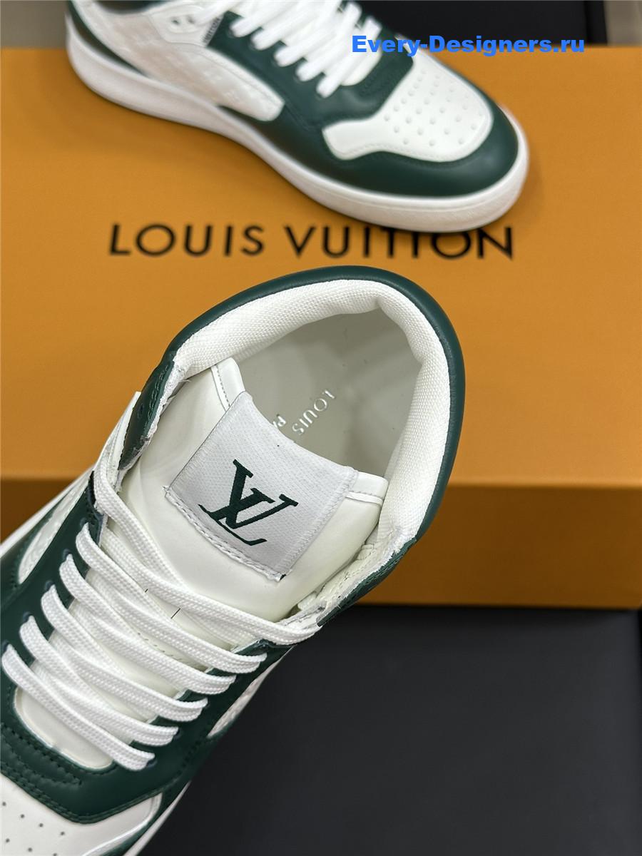 l0vis Vvtt0n lv white green stadium high-top sneaker