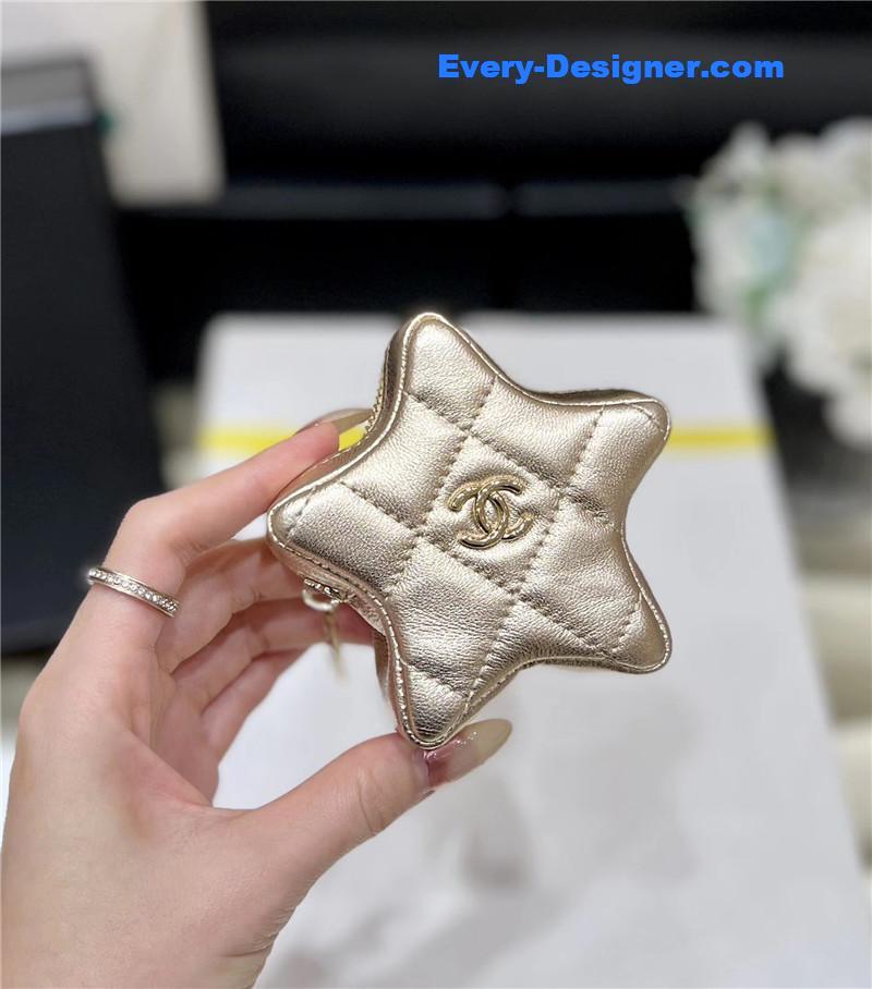 Ch**el patent leather gold double backpack