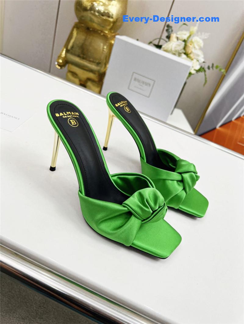 Balmain new catwalk original silk high-heeled slippers