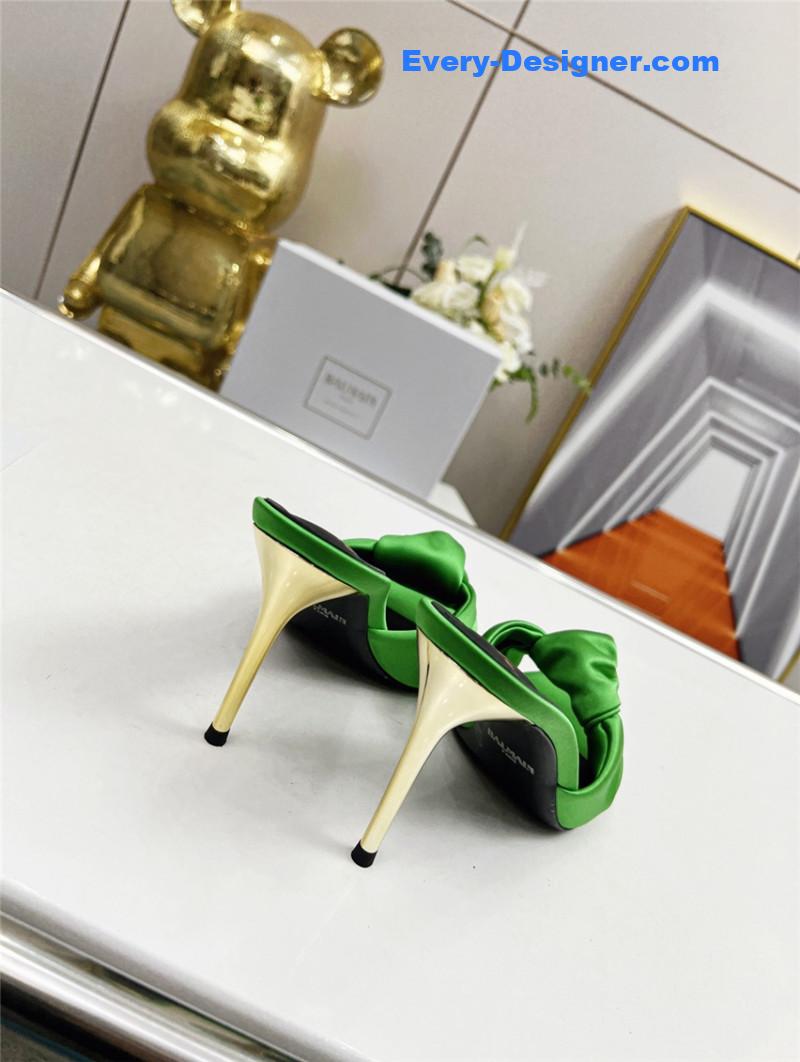 Balmain new catwalk original silk high-heeled slippers
