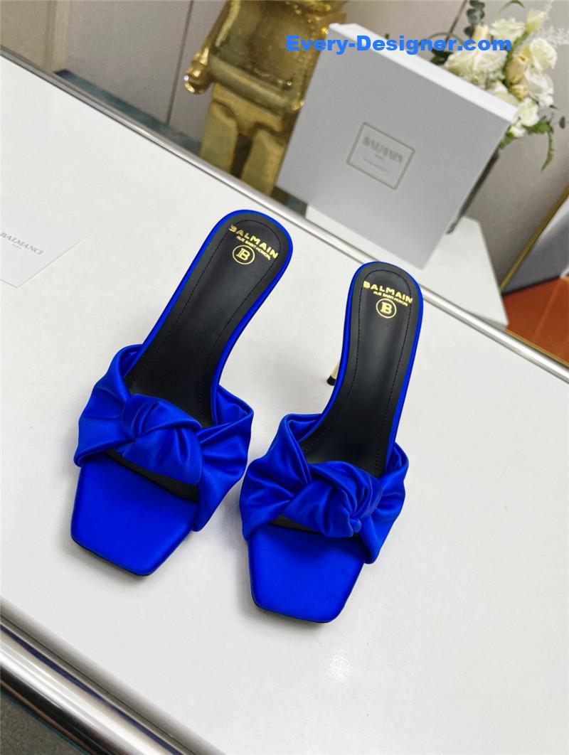 Balmain new catwalk original silk high-heeled slippers