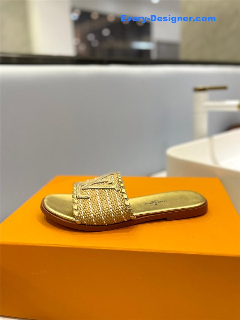 l0vis Vvtt0n lv logo flat slippers