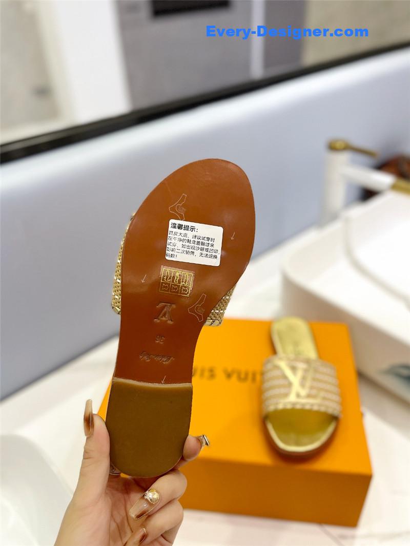 l0vis Vvtt0n lv logo flat slippers