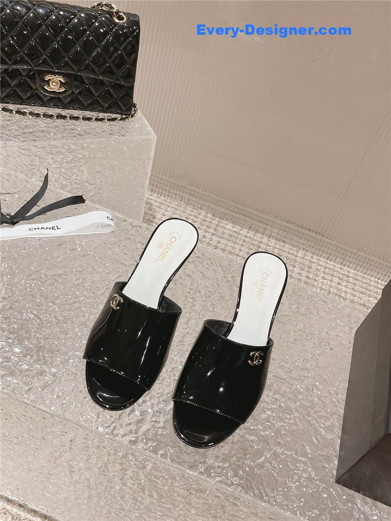 CC hot style shoe upper big logo slippers
