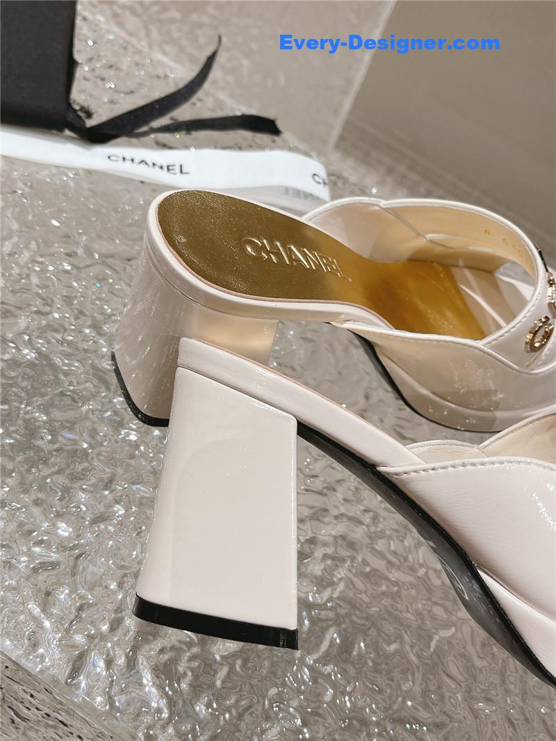 CC platform high heel slippers