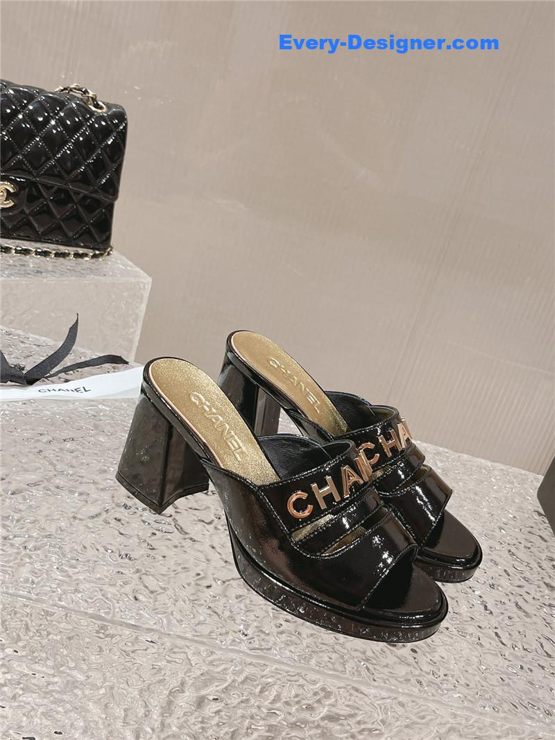 CC platform high heel slippers