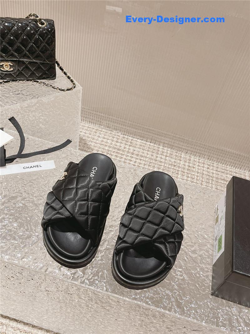 CC Lingge Velcro Thick Bottom Bread Lazy Slippers