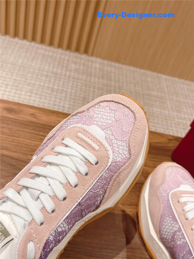 Va1e*ntin0 brand new logo letter lace sneakers