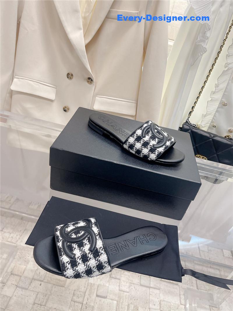 CC pure handmade lozenge car line slippers