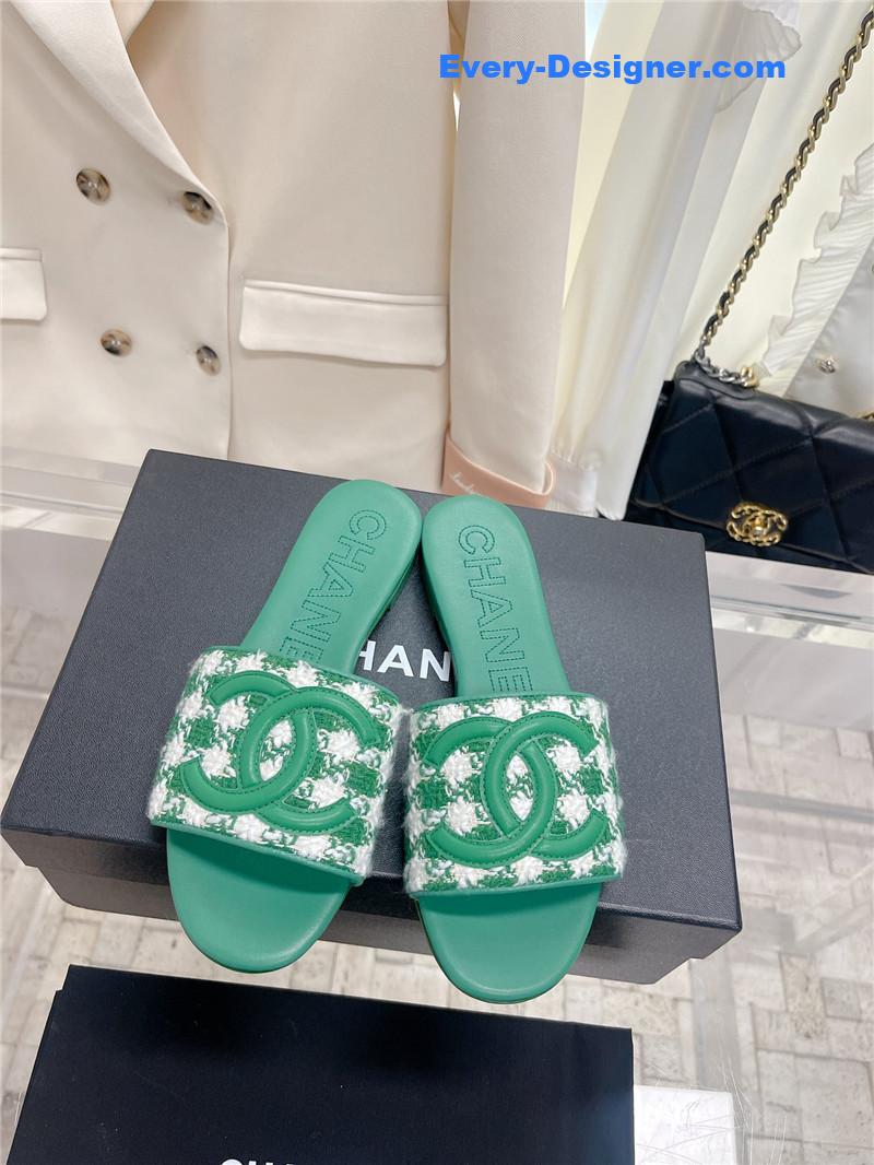 CC pure handmade lozenge car line slippers