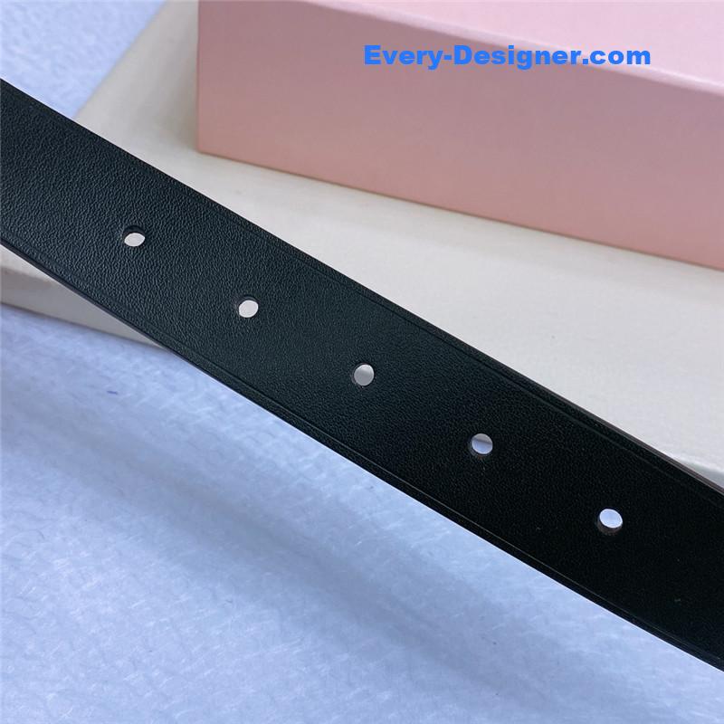 M1um1u metal perforated micro-logo leather belt