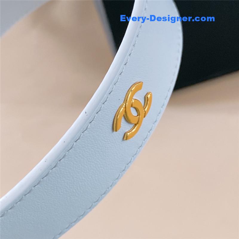 Ch**el black and white enamel double c logo belt