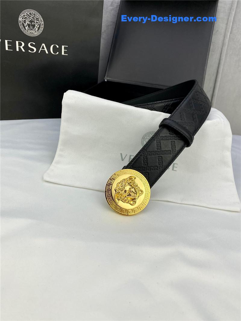 Versace belt in classic greek leather