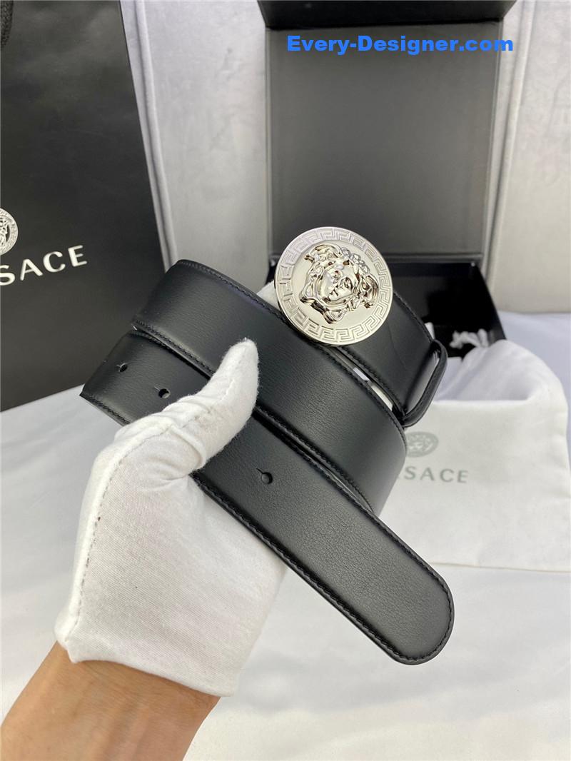 Versace belt in classic greek leather