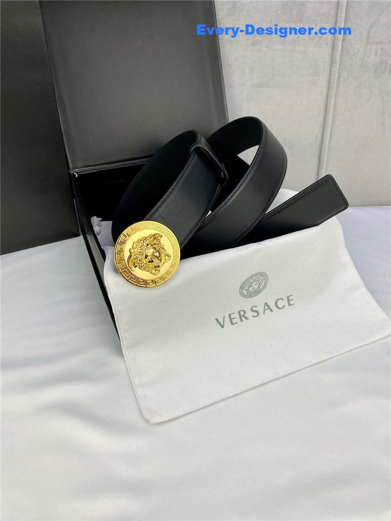 Versace belt in classic greek leather